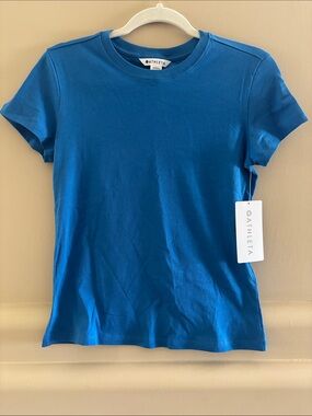 Athleta Favorite Cotton Tee. 100% Cotton. Breaker Blue. XXS. NWT.